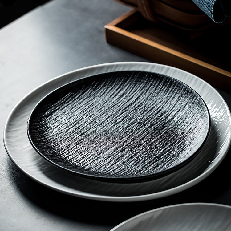 Assiette en céramique - Effet sable mouvant