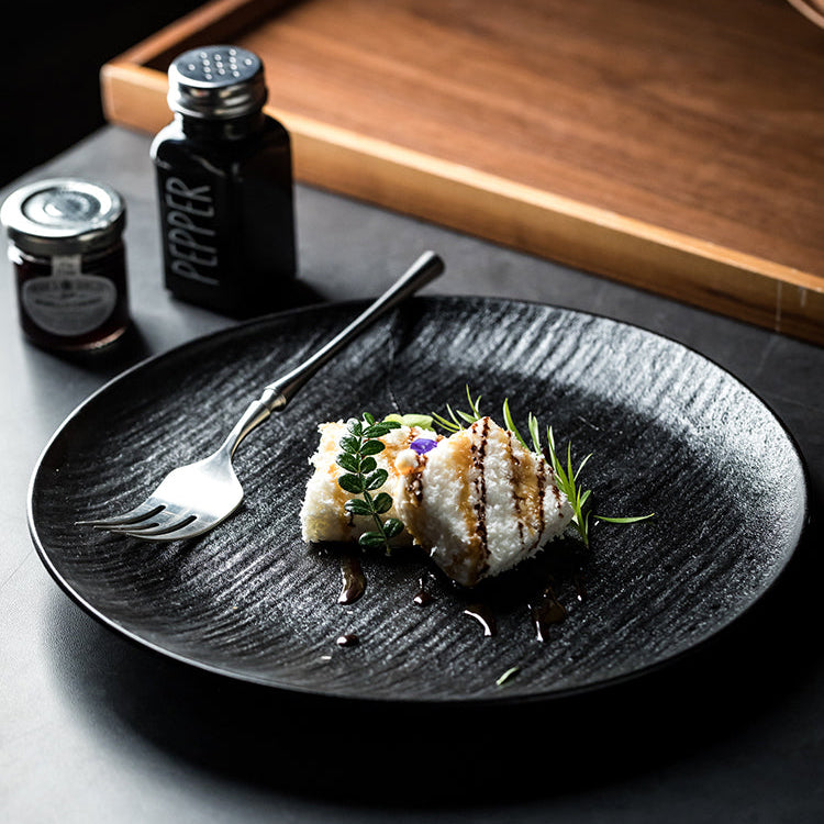 Assiette en céramique - Effet sable mouvant