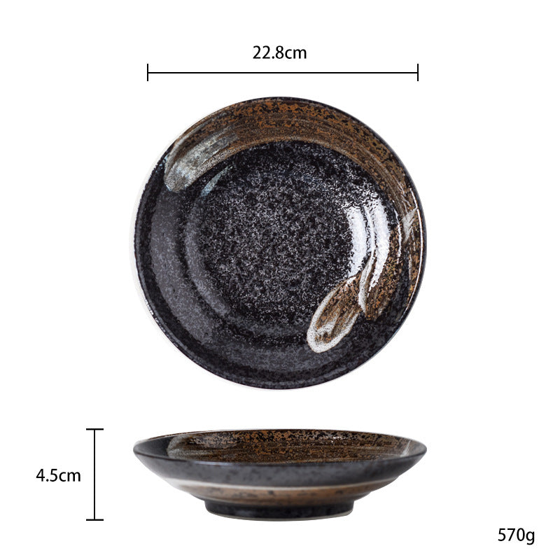 Assiette de présentation japonaise en céramique – 22 cm