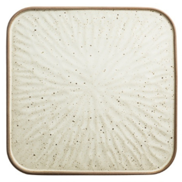 Assiette en céramique carré en relief