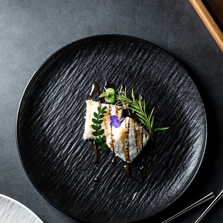 Assiette en céramique - Effet sable mouvant