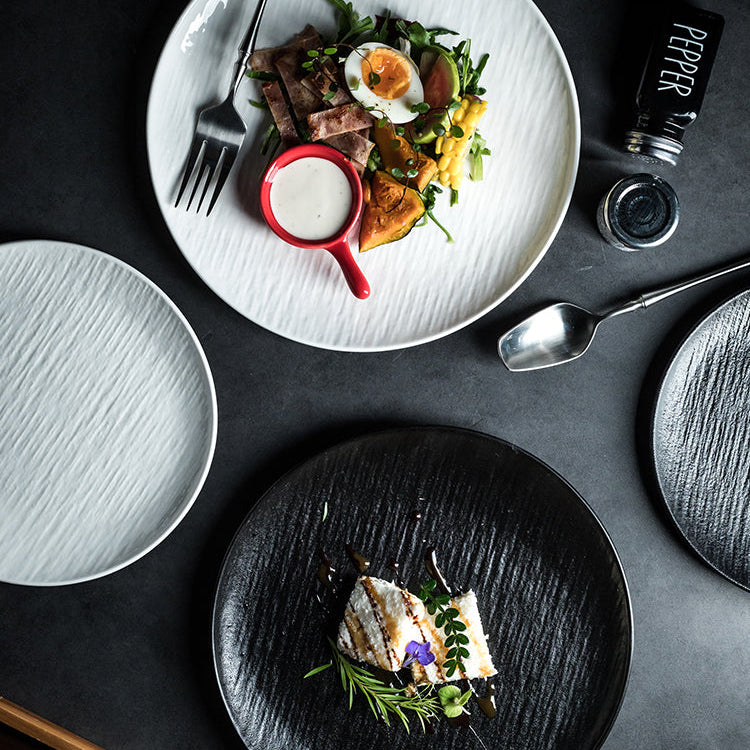 Assiette en céramique - Effet sable mouvant