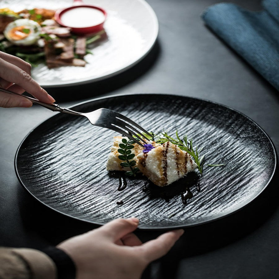 Assiette en céramique - Effet sable mouvant